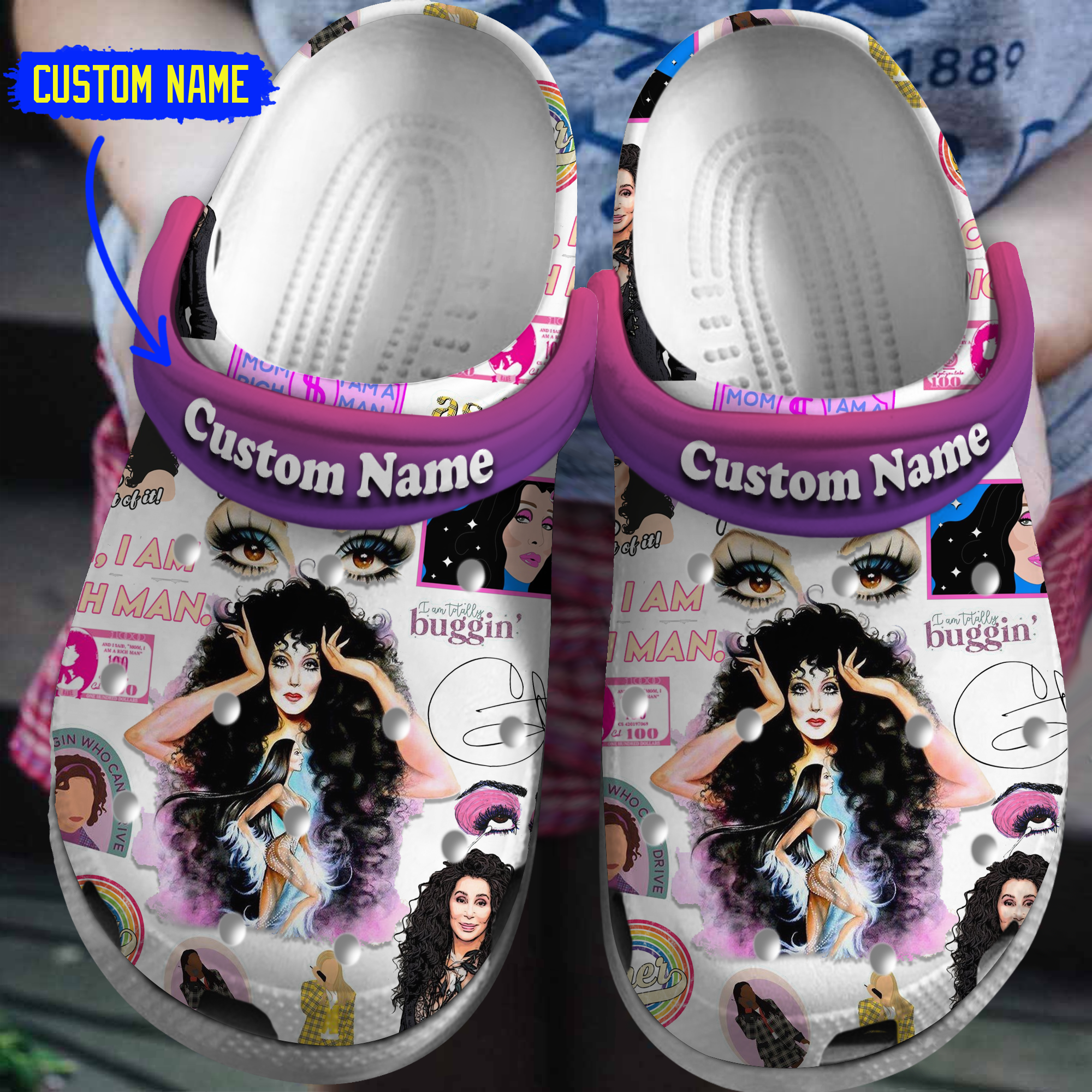 Cher Music Crocs Crocband Clogs Shoes Comfortable For Men Women and Kids