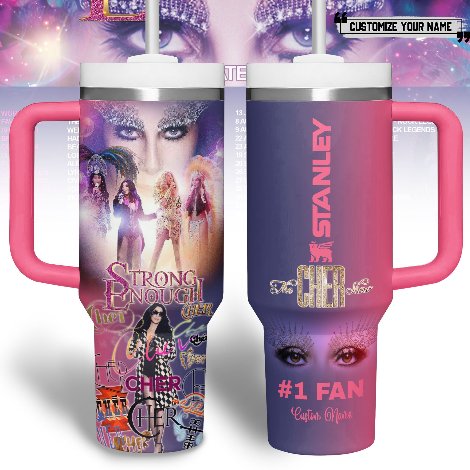 Cher Music Custom Stanley Cup 40 oz 30 oz Tumbler With HandleTVC2301222