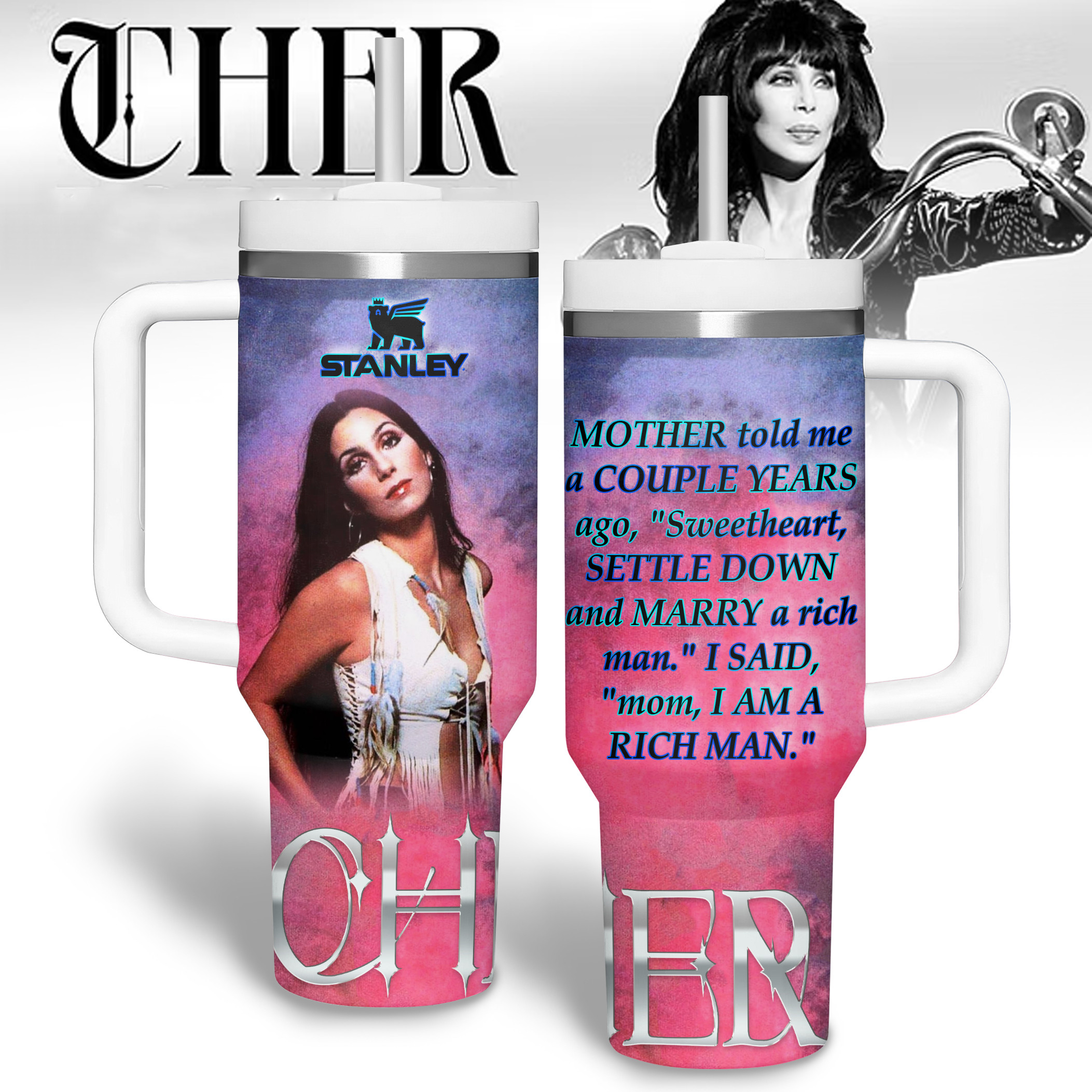 Cher Music Custom Stanley Cup 40 oz 30 oz Tumbler With HandleTVC2301342