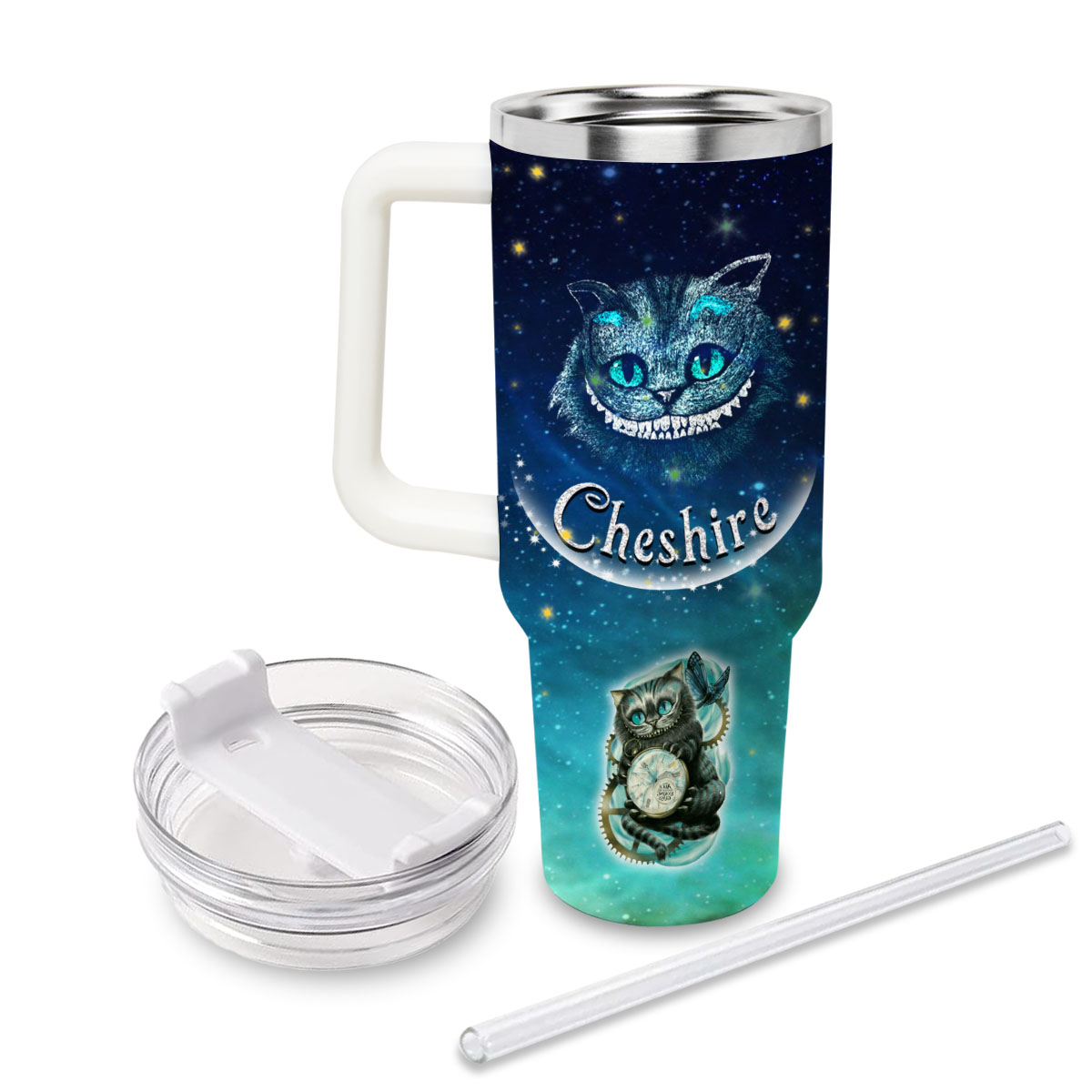 Cheshire Cat Alice In Wonderland Cartoon Custom Stanley Cup 40 oz 30 oz Tumbler With HandleTVC2301830 - Image 3