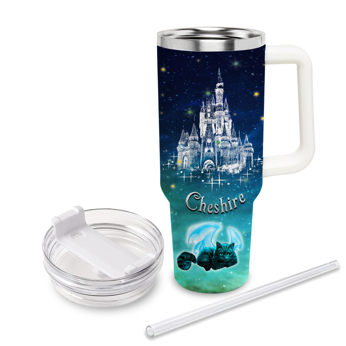 Cheshire Cat Alice In Wonderland Cartoon Custom Stanley Cup 40 oz 30 oz Tumbler With HandleTVC2301830 - Image 2