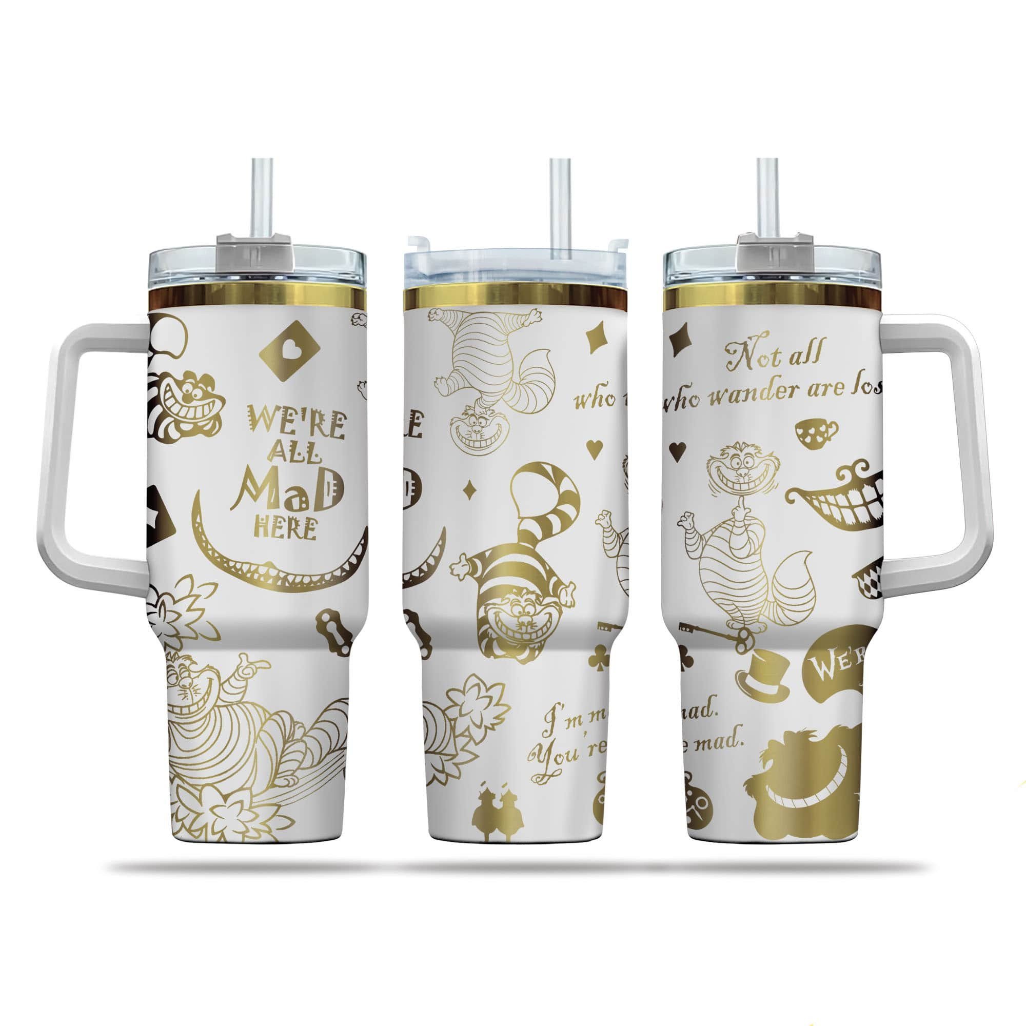 Cheshire Cat Cartoon Custom Stanley Cup 40 oz 30 oz Tumbler With HandleTVC2301289