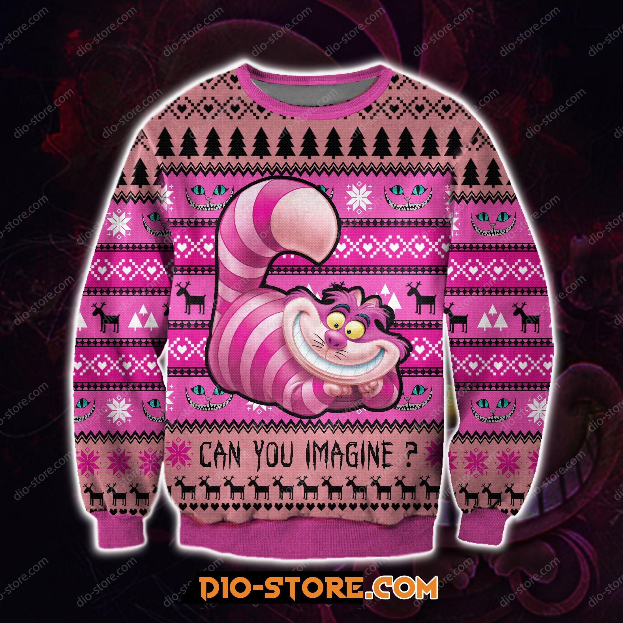 Cheshire Cat For Unisex Ugly Christmas Sweater Adult 3D Funny Matching for family