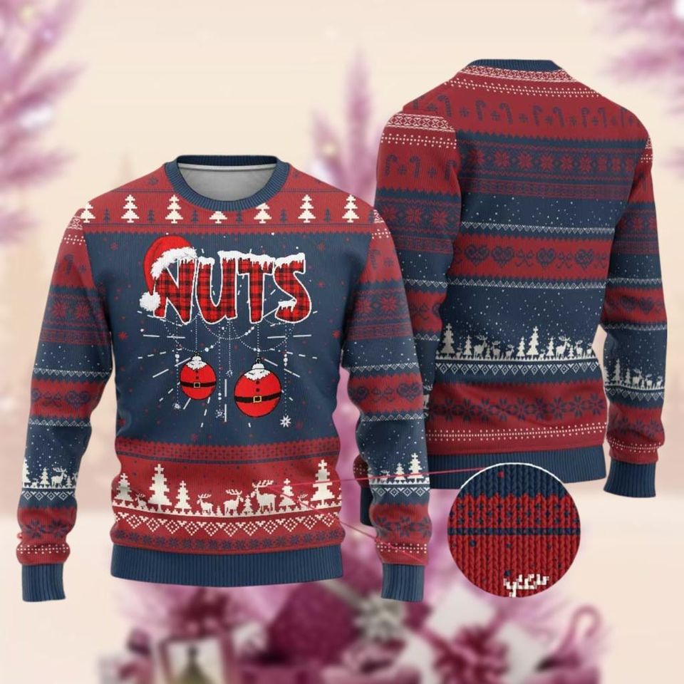 Chest Nuts Christmas Ugly Sweater, Merry Xmas Sweater