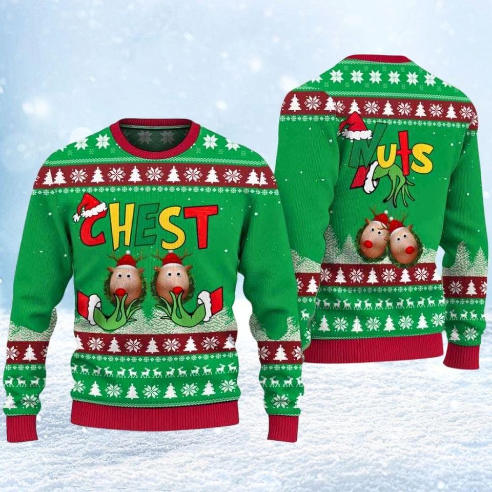 Chest Nuts Funny Christmas Sweater