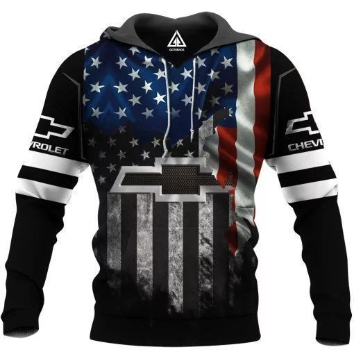 Chevrolet American Flag 3D All Over Print Hoodie, Zip Hoodie