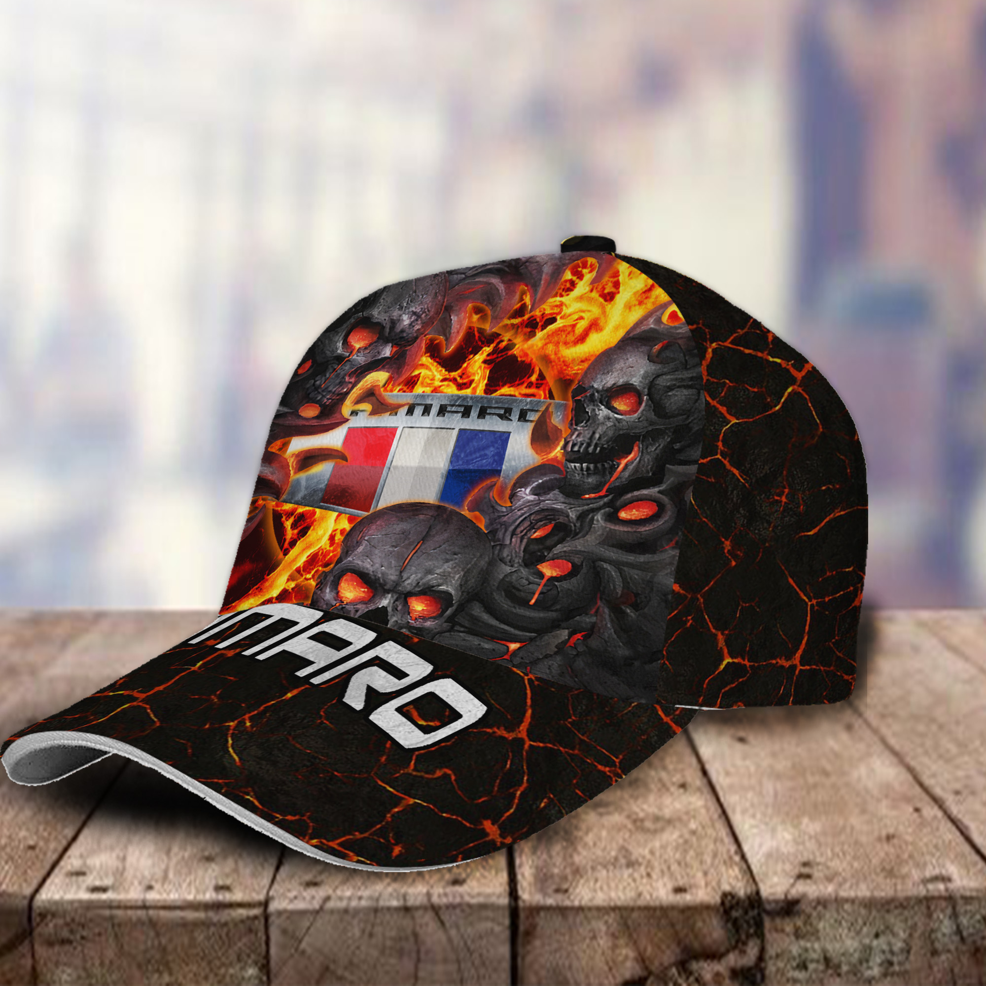 Chevrolet Camaro 3D Classic Cap Skull Fire Car Motor Brand Hats Trucker Hats Custom Hats Gifts For Men & Women