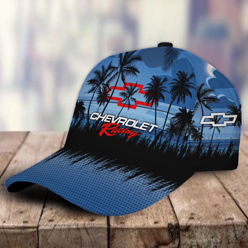 Chevrolet Corvette 3D Classic Cap Hawaiian Tropical Car Motor Brand Hats Trucker Hats Custom Hats Gifts For Men & Women