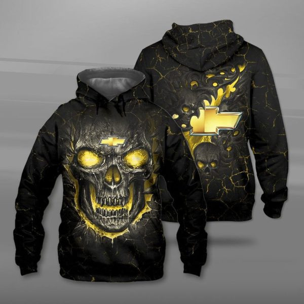 Chevrolet Lava Skull 3D All Over Print Hoodie, Zip Hoodie