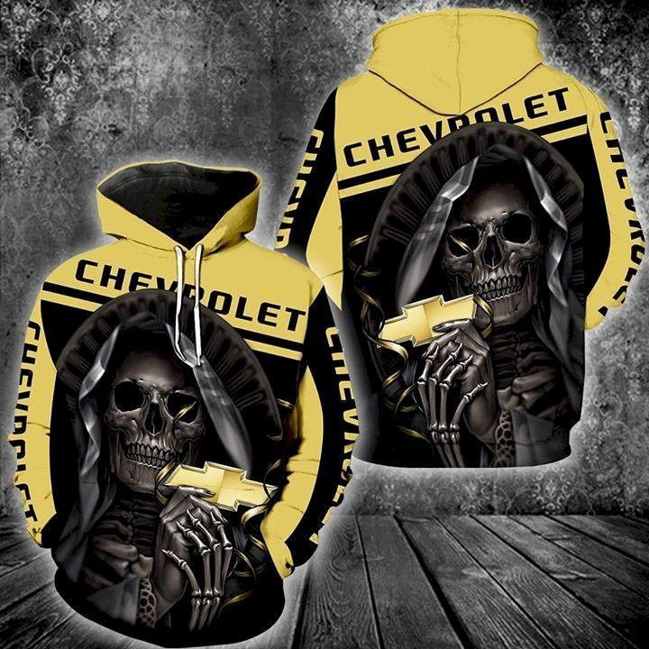 Chevrolet Skeleton Maiden 3D All Over Print Hoodie, Zip Hoodie