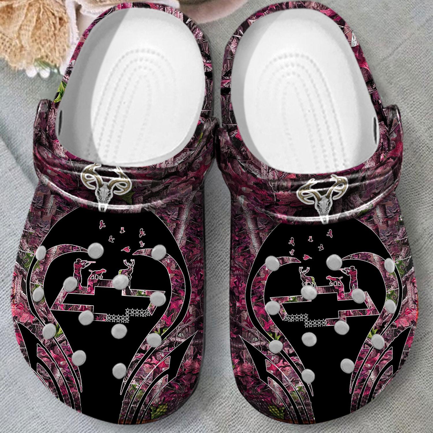 Chevy Hunting Purple Camo Crocs Crocband Clogs Shoes Comfortable For Men Women and Kids