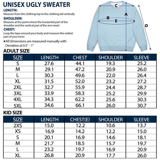 Chibi - Christmas, Funny Gift For Family, Couple, Dad, Mom, Grandpa, Grandma - Personalized Unisex Ugly Sweatshirt - Image 5