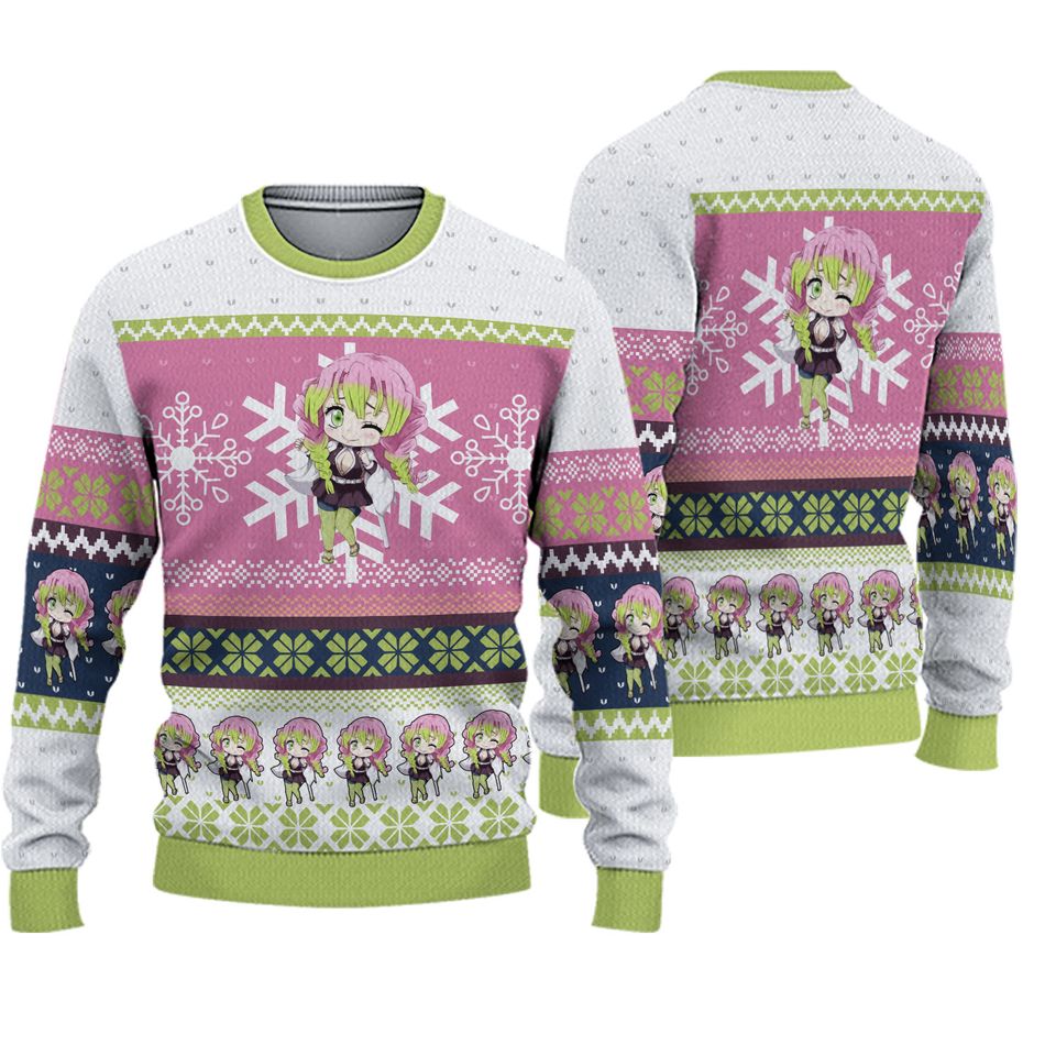 Chibi Christmas Mitsuri Kanroji demon Ugly Christmas Sweater