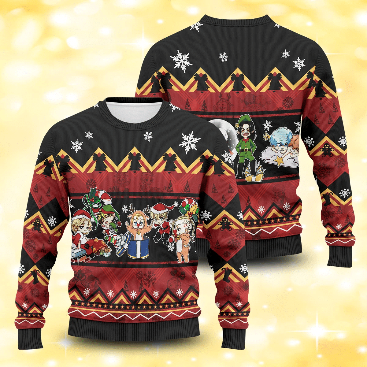 Chibi Revengers Xmas Ugly Christmas Sweater Adult 3D Funny Matching for family - Image 2