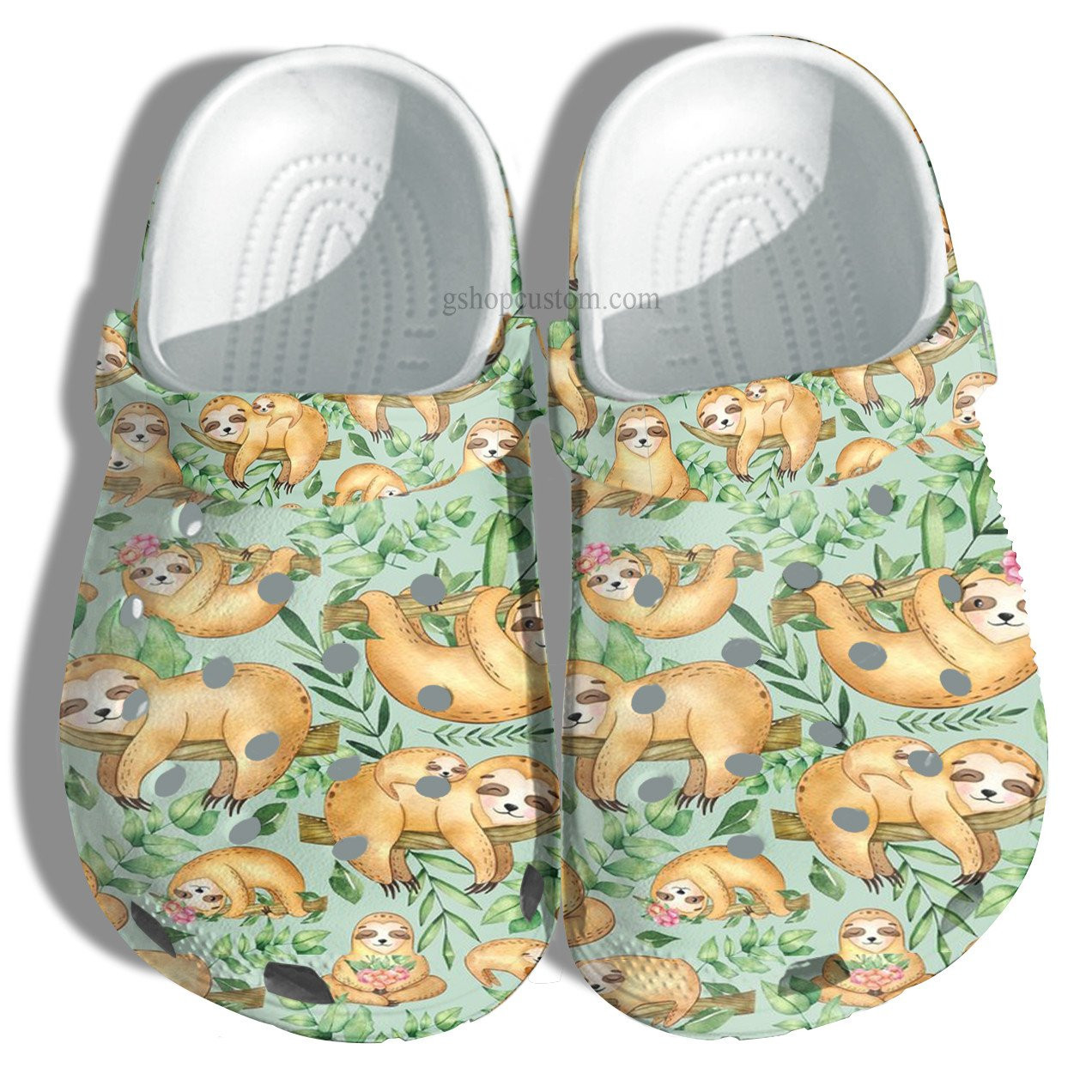 Chibi Sloth Sleeping Shoes - Sloth Lazzy Funny Day Shoes Croc Clogs Gift