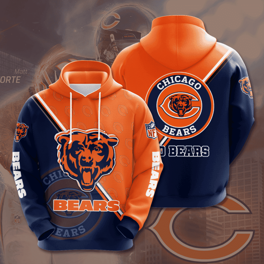 Chicago Bears 3D All Over Print Hoodie, Zip Hoodie