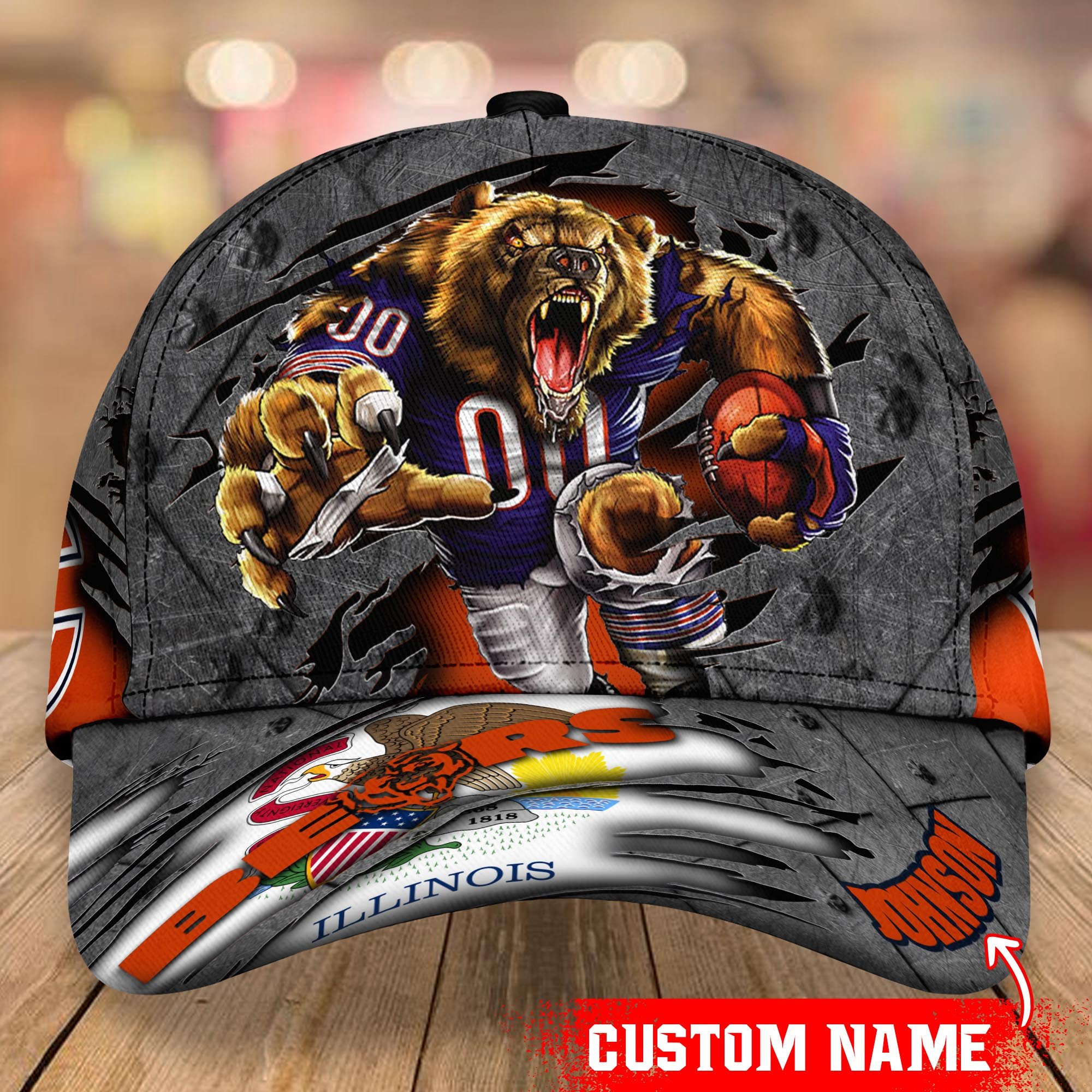 Chicago Bears Custom Name Classic Caps Trucker Hats Custom Hats Gifts For Men & Women