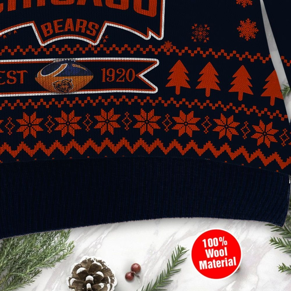 Chicago Bears Cute Baby Yoda Grogu Ugly Christmas Sweater Adult 3D Funny Matching for family - Image 4