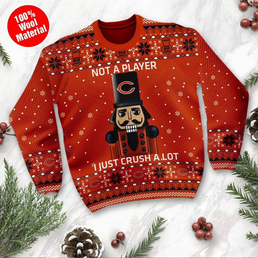 Chicago Bears I Am Not A Player I Just Crush Alot Ugly Christmas Sweater Adult 3D Funny Matching for family - Image 2