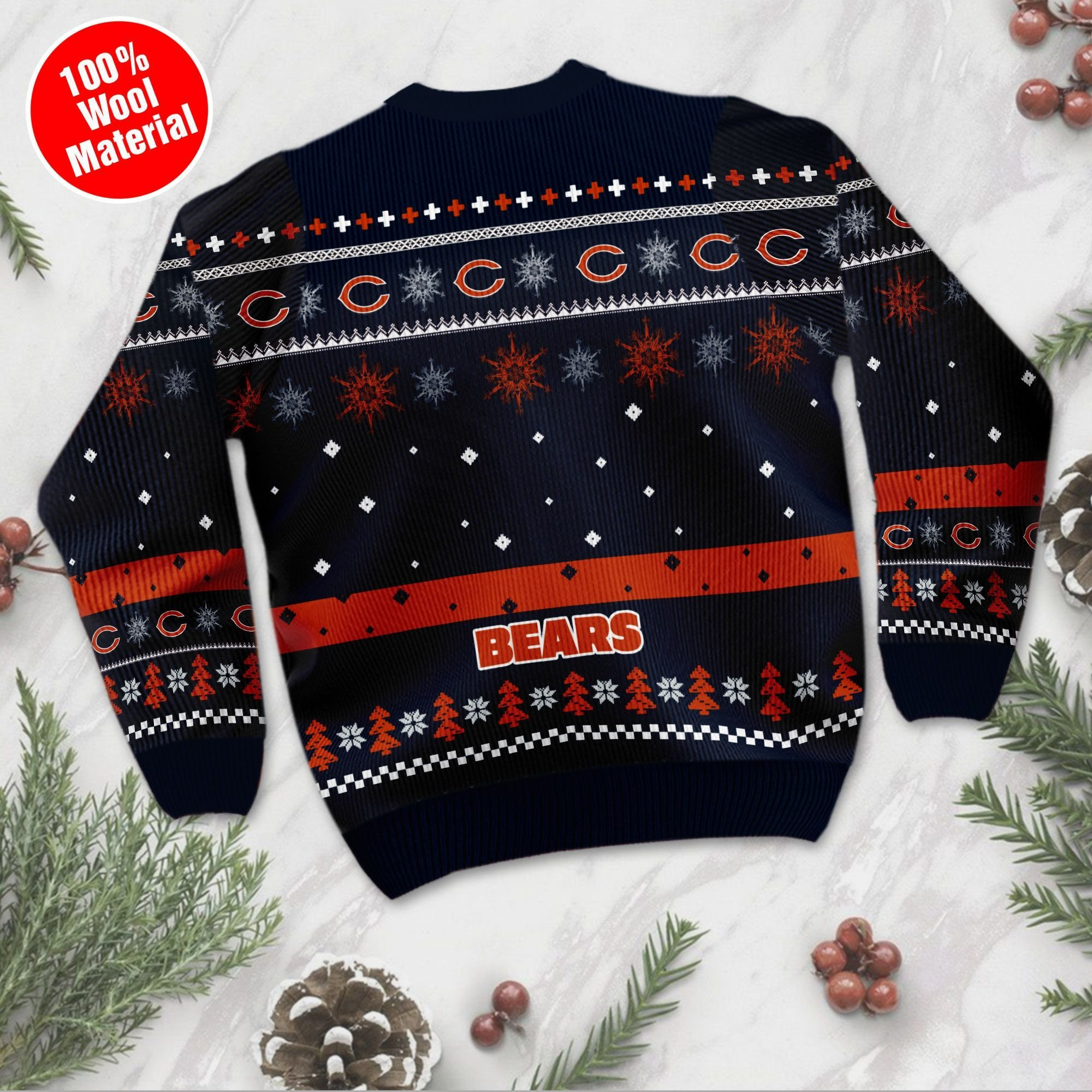 Chicago Bears Mickey Mouse Funny Ugly Christmas Sweater Adult 3D Funny Matching for family - Image 3