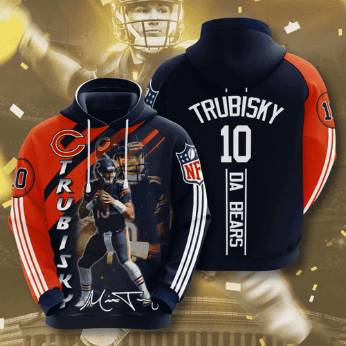 Chicago Bears MITCHELL TRUBISKY 3D All Over Print Hoodie, Zip Hoodie