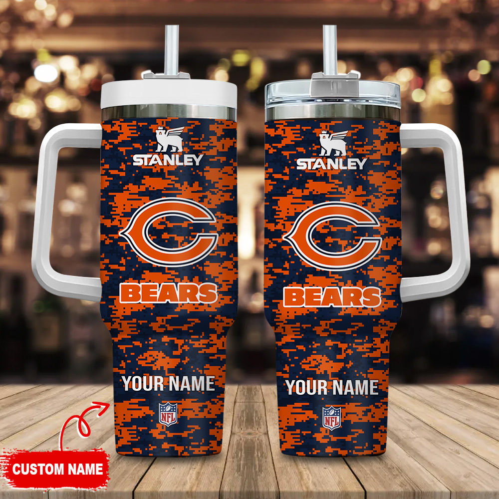Chicago Bears NFL Camouflage Custom Stanley Cup 40 oz 30 oz Tumbler With HandleTVC2301110