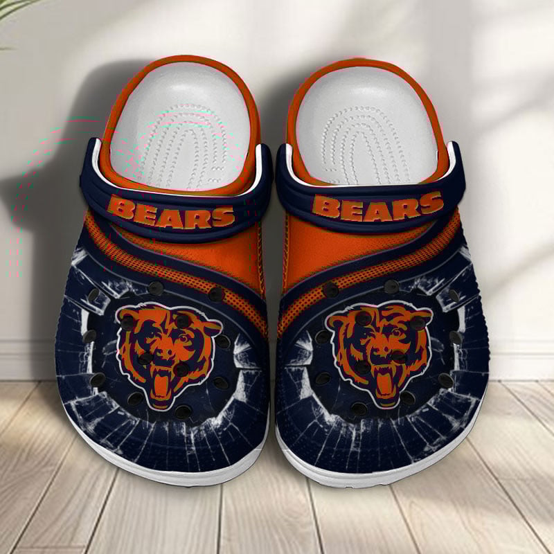 Chicago Bears NFL Crocs Crocband Clogs Shoes Comfortable For Men Women and Kids