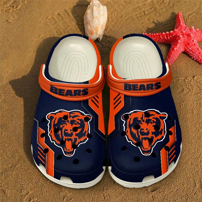 Chicago Bears NFL Crocs Crocband Clogs Shoes Comfortable For Men Women and Kids
