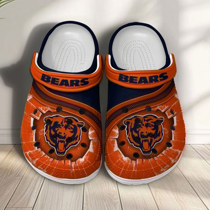 Chicago Bears NFL Crocs Crocband Clogs Shoes Comfortable For Men Women and Kids