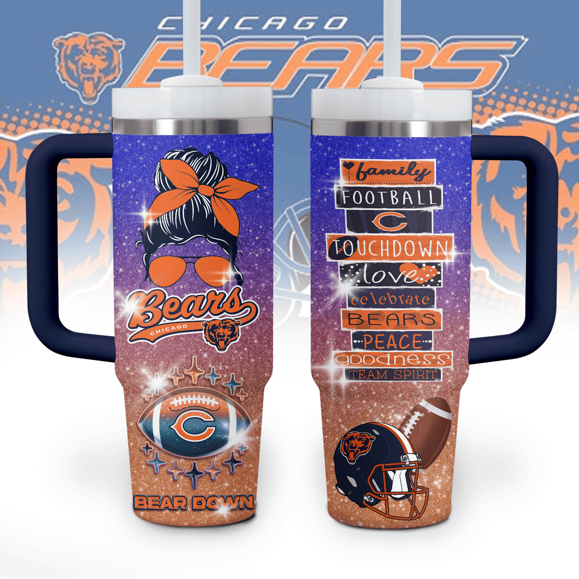 Chicago Bears NFL Custom Stanley Cup 40 oz 30 oz Tumbler With HandleTVC2301529