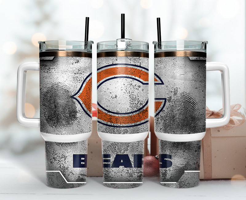 Chicago Bears NFL Fingerprint Effect Custom Stanley Cup 40 oz 30 oz Tumbler With HandleTVC2301149