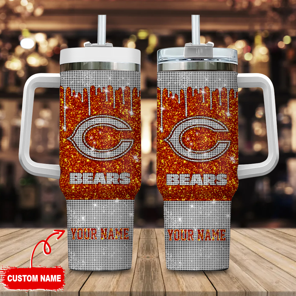 Chicago Bears NFL Glitter Custom Stanley Cup 40 oz 30 oz Tumbler With HandleTVC2301114