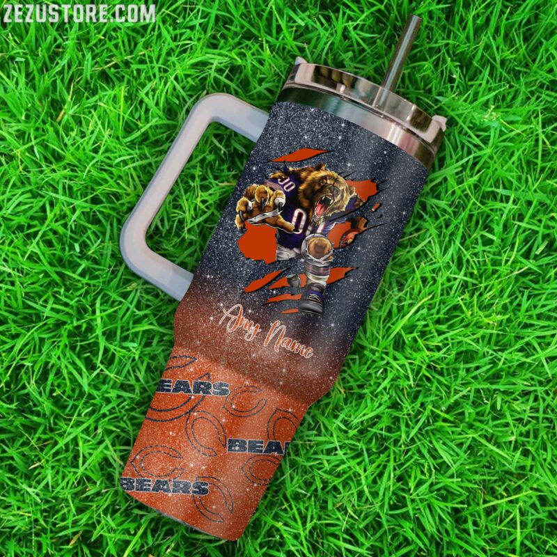 Chicago Bears NFL Glitter Custom Stanley Cup 40 oz 30 oz Tumbler With HandleTVC230199 - Image 3
