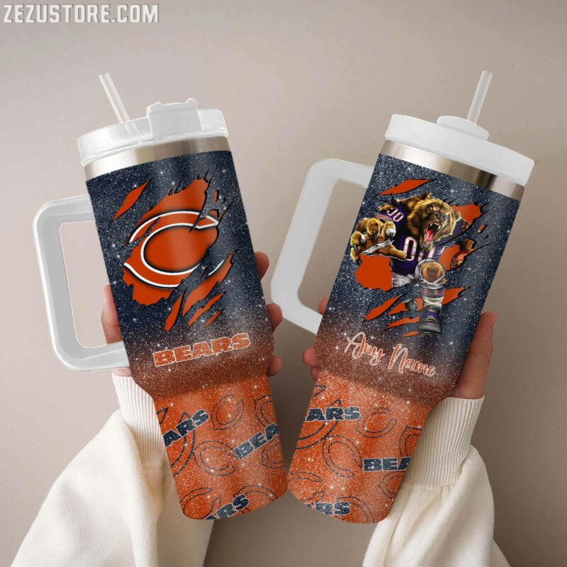 Chicago Bears NFL Glitter Custom Stanley Cup 40 oz 30 oz Tumbler With HandleTVC230199