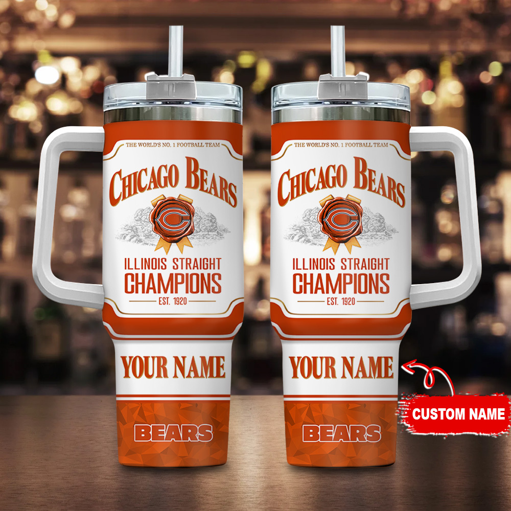 Chicago Bears NFL Jim Beam Custom Stanley Cup 40 oz 30 oz Tumbler With HandleTVC230125
