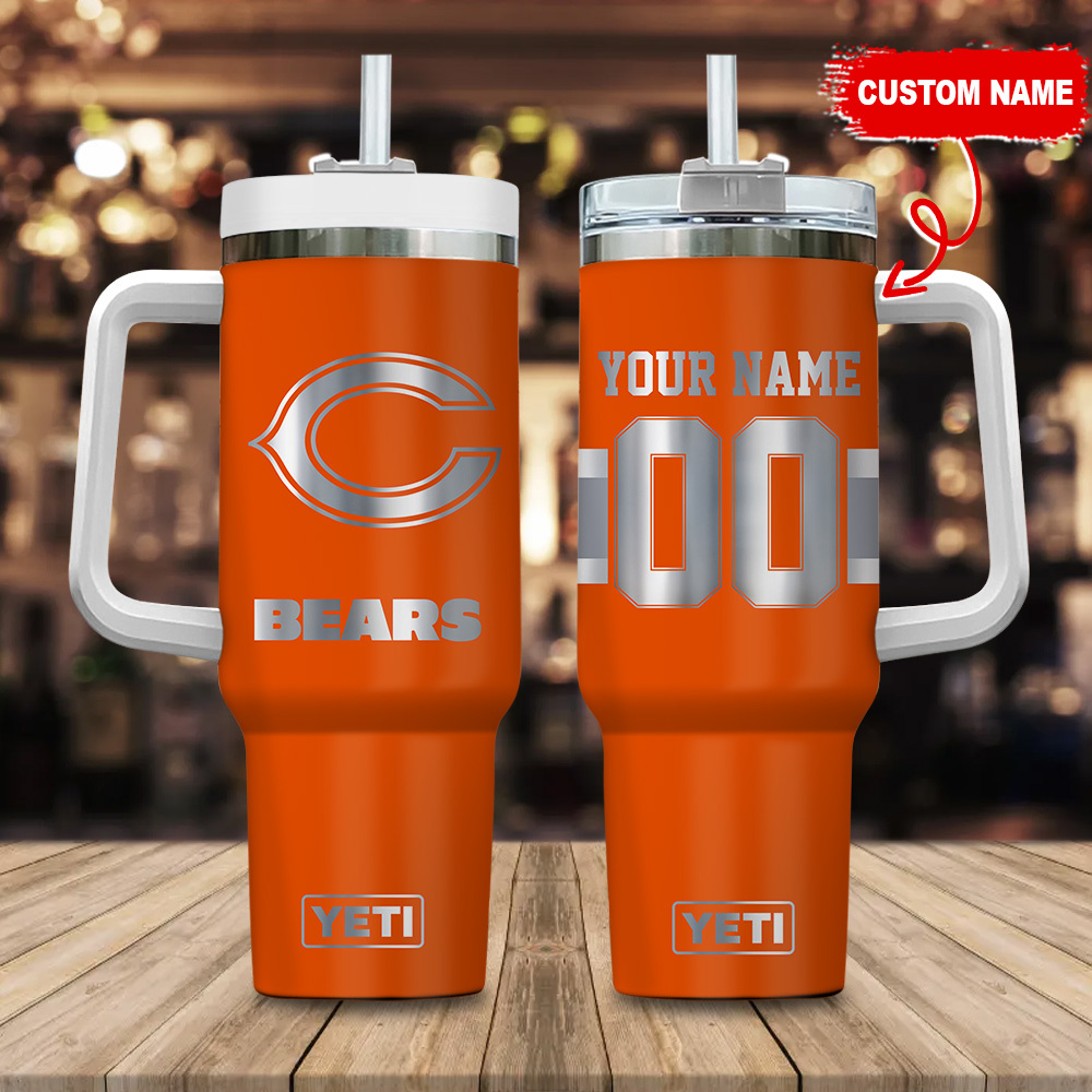 Chicago Bears NFL Laser Engraved Effect Custom Stanley Cup 40 oz 30 oz Tumbler With HandleTVC2301120