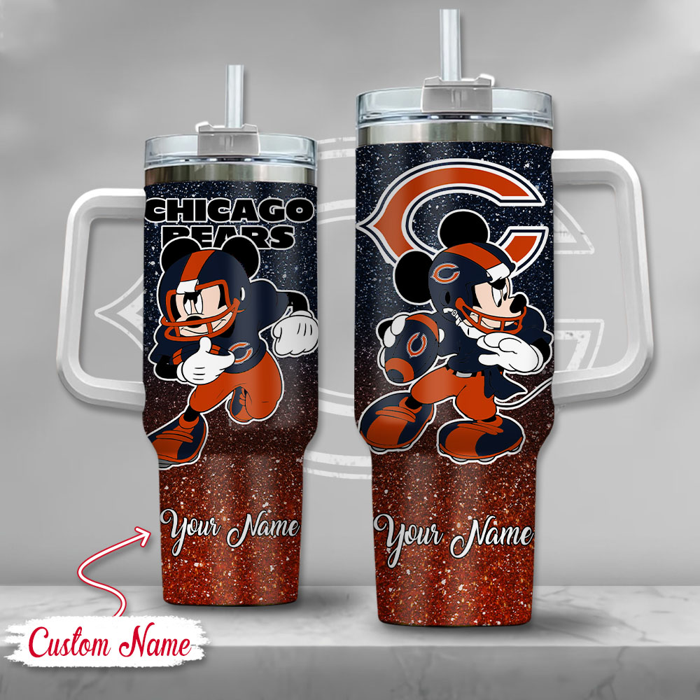 Chicago Bears NFL Mickey Mouse Glitter Custom Stanley Cup 40 oz 30 oz Tumbler With HandleTVC230190