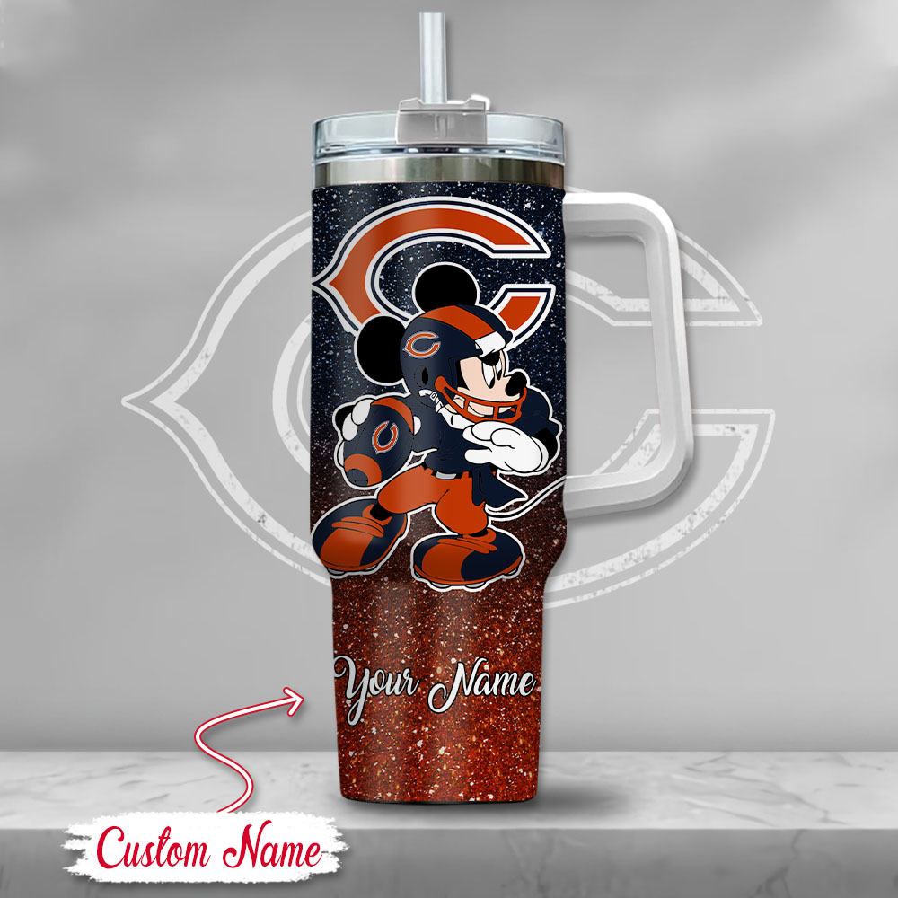 Chicago Bears NFL Mickey Mouse Glitter Custom Stanley Cup 40 oz 30 oz Tumbler With HandleTVC230190 - Image 2
