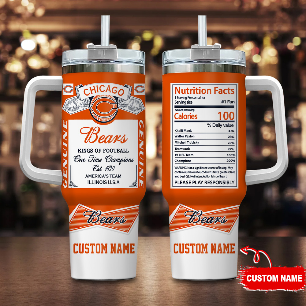 Chicago Bears NFL Nutrition Facts Custom Stanley Cup 40 oz 30 oz Tumbler With HandleTVC2301121