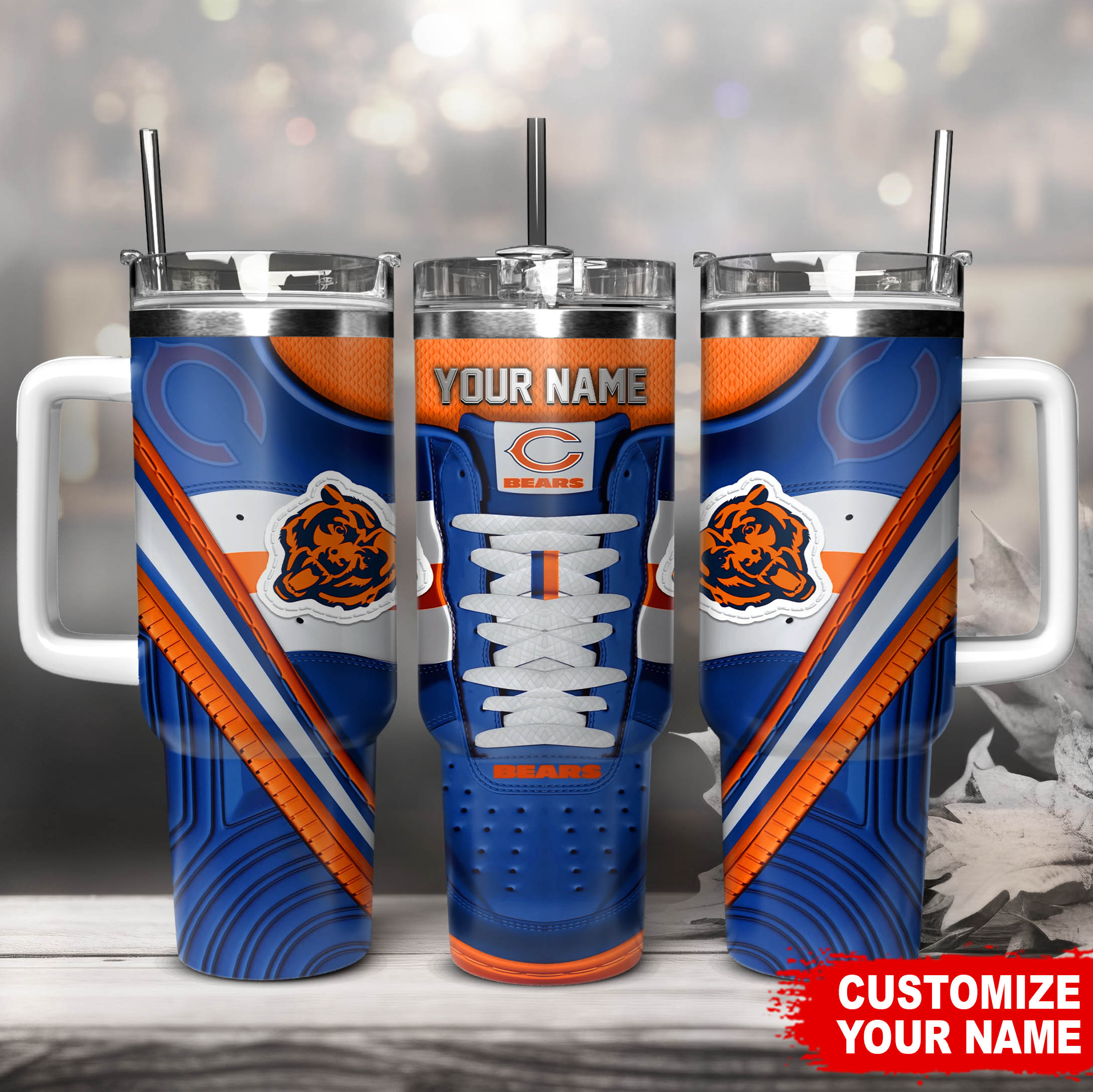 Chicago Bears NFL Sneaker Custom Stanley Cup 40 oz 30 oz Tumbler With HandleTVC230128