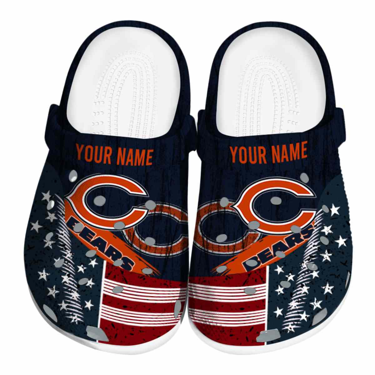 Chicago Bears NFL Sport Crocs Crocband Clogs Shoes Comfortable For Men Women and Kids