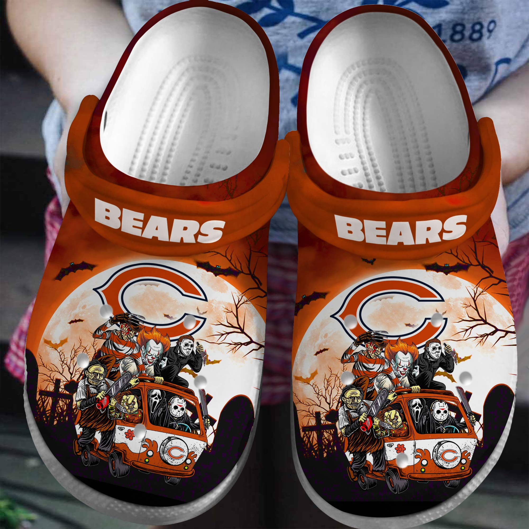 Chicago Bears NFL Sport Crocs Crocband Clogs Shoes Comfortable For Men Women and Kids