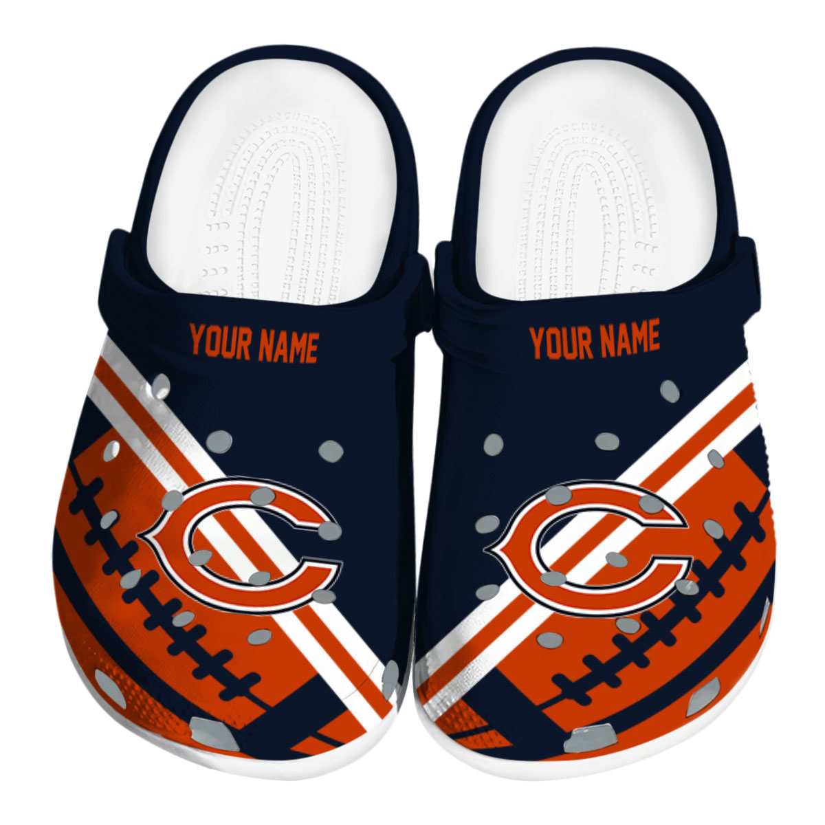 Chicago Bears NFL Sport Crocs Crocband Clogs Shoes Comfortable For Men Women and Kids