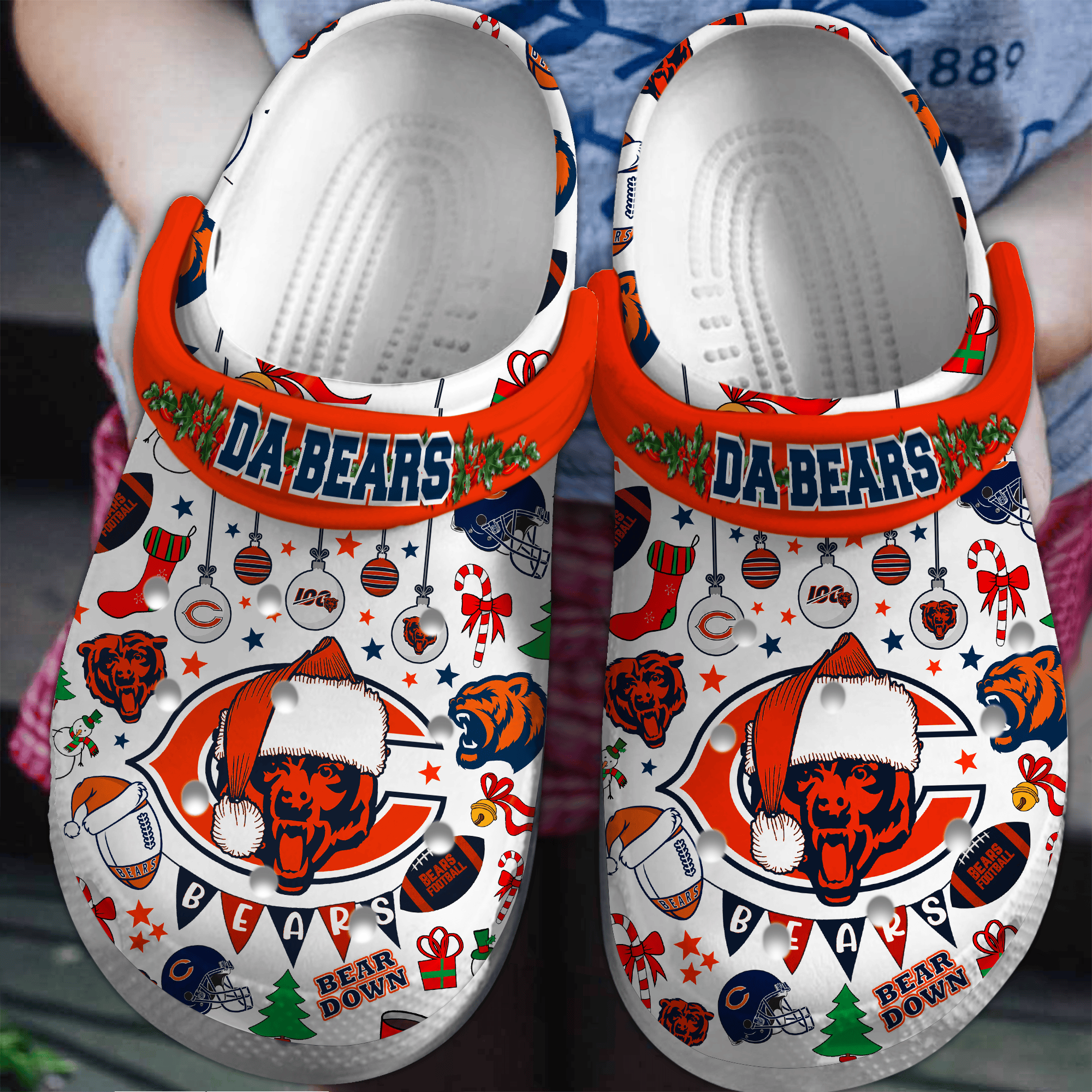 Chicago Bears NFL Sport Crocs Crocband Clogs Shoes Comfortable For Men Women and Kids