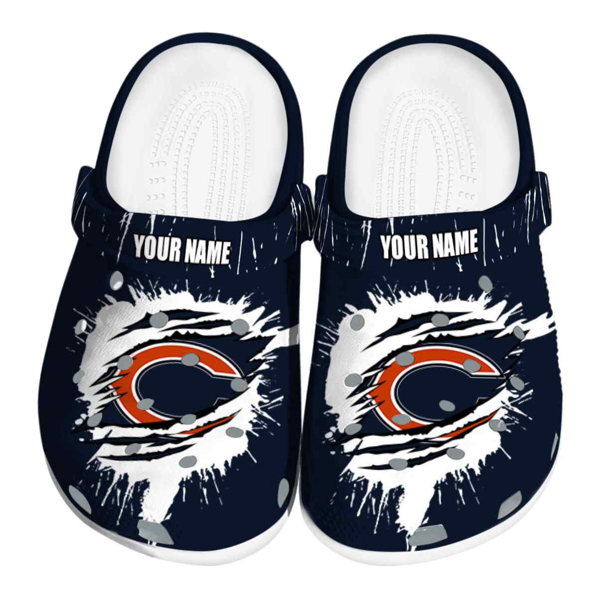 Chicago Bears NFL Sport Crocs Crocband Clogs Shoes Comfortable For Men Women and Kids