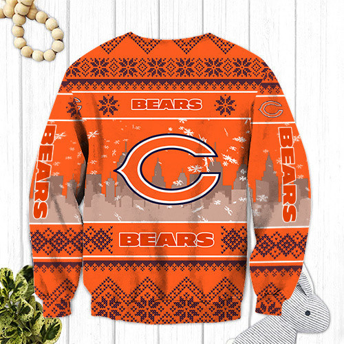 Chicago Bears Ugly Christmas Sweater Adult 3D Funny Matching for family - Image 2