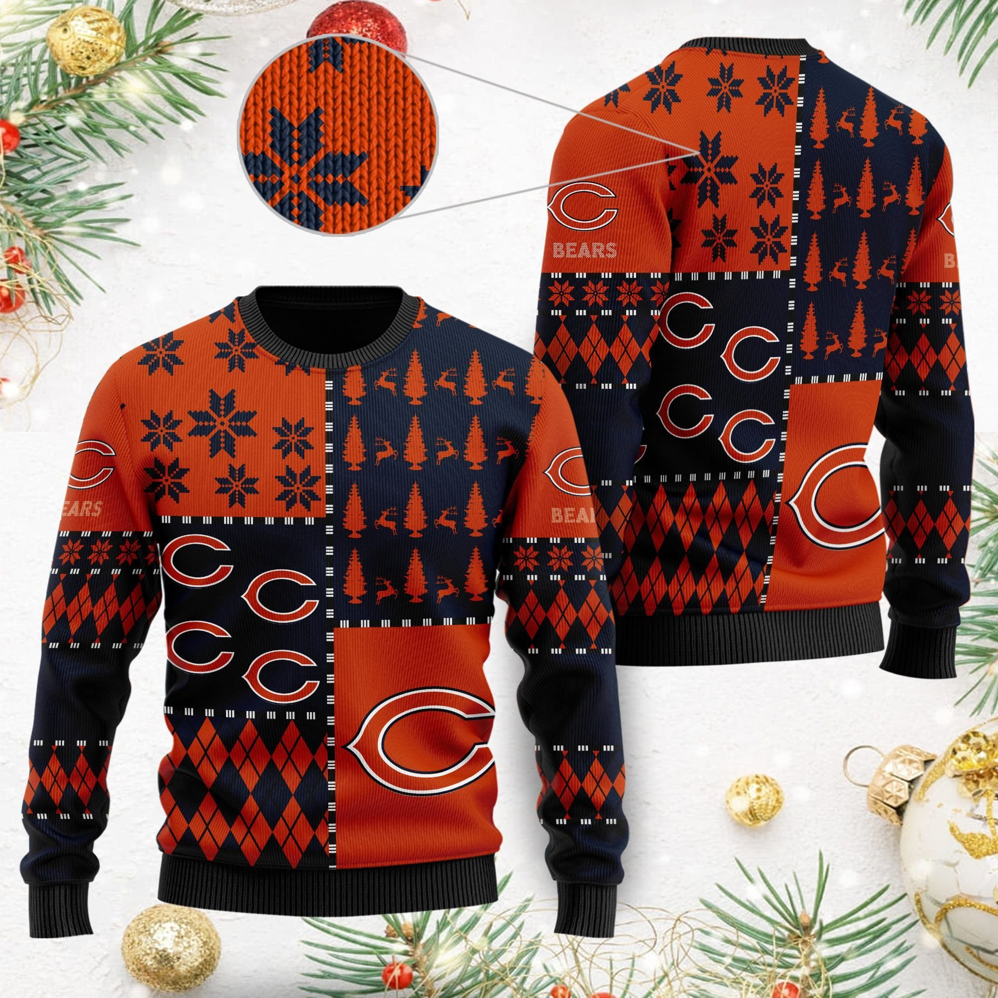 Chicago Bears Ugly Christmas Sweater Adult 3D Funny Matching for family