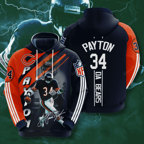 Chicago Bears Walter Payton 3D All Over Print Hoodie, Zip Hoodie