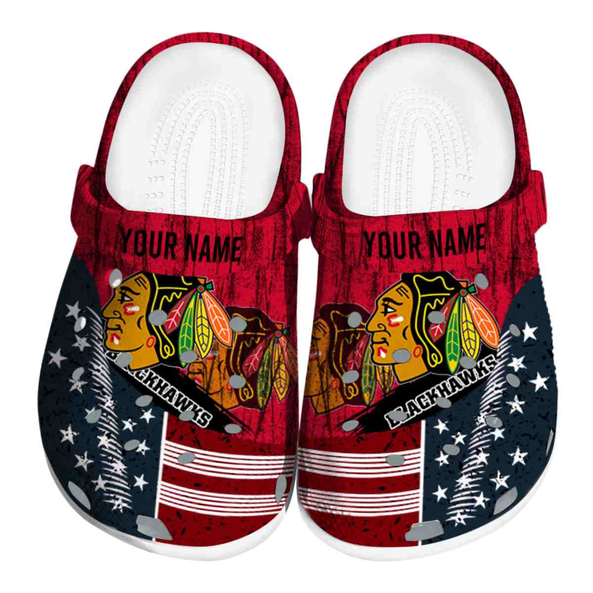 Chicago Blackhawks NHL Sport Crocs Crocband Clogs Shoes Comfortable For Men Women and Kids