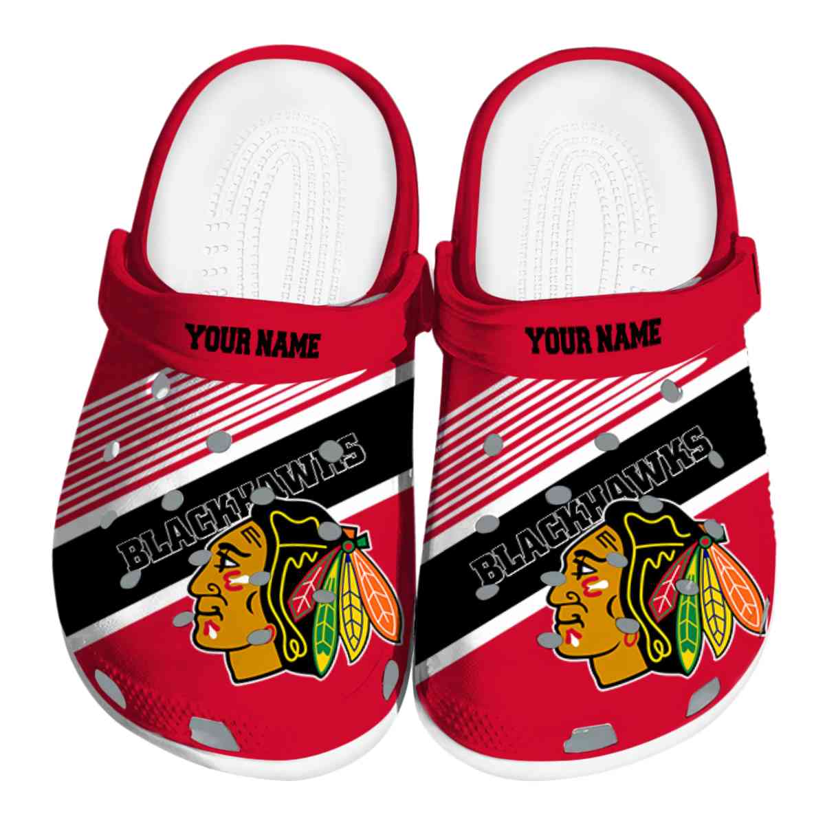 Chicago Blackhawks NHL Sport Crocs Crocband Clogs Shoes Comfortable For Men Women and Kids